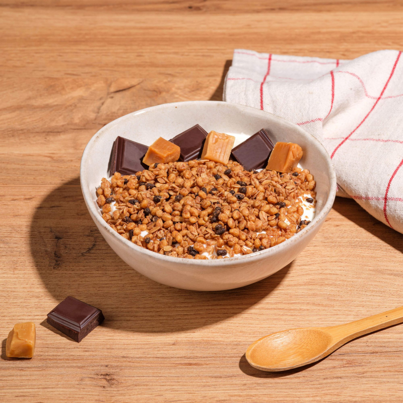 Muesli protéiné chocolat caramel